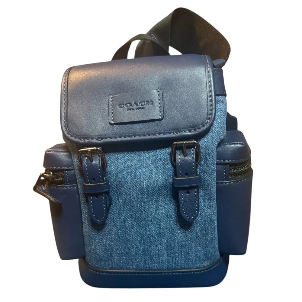 Coach Navy and Denim Men's Backpack - Picture 1 of 6